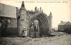 Point Saint Mathieu CPA Portail of the old parish church