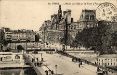 Paris- L'Hotel de Ville etle Pont d'Arcole -CPA