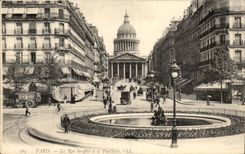 Paris the street Soufflot and the Pantheon - CPA