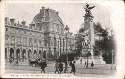 Paris CPA Place du Carrousel et statue de Gambetta