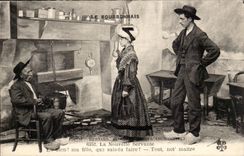 CPA Bourbonnais the new maidservant (folklore)