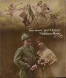 CPA Fantasy Woman Happy New Year (militaria military)