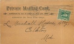 Lettre Cover Etats-Unis 1c for Elketon 1904