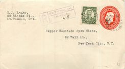 Postal stationary Canada 1932 for New York