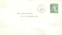 Postal stationary Canada 2c Clifton for Bathurst