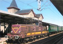 CPM La BB3608 des CFL devant la rame PH du Train 