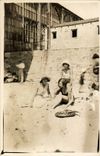 Real photo CPA beach child Woman Mad years