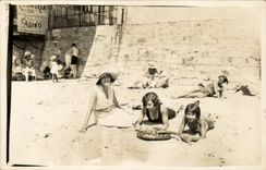 Real photo CPA beach Child wife