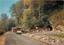CPM Grottes de Han sur Lesse Arrivee du Tram Entree de la grotte