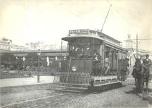 CPM Tramcar next to the main Lisbon Market 