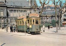 CPM Tramways de St Etienne Motrice ancienne Place de la Prefecture Moutard Amora
