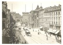 CPM Das Alte Munchen Rommer + Jonas Neuhauserstrasse mit Karlstor um 1900