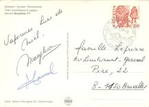 CPM Switzerland Train touristique a vapeur devant Gruyeres