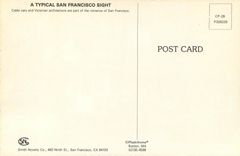 CPM Cable Car and Victorian Homes San Francisco California Tramway