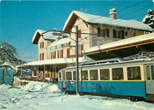 CPM Switzerland Caux Le train Montreux Rochers de Naye et l'Hotel Buffet de la Gare