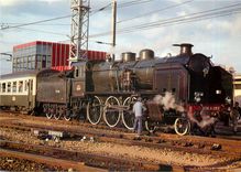 CPM La 230 G 353 de la SNCF sous le soleil couchant Gennevilliers