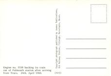 CPM Engine no 5538 backing its train out of Falmouth station after arriving from Truro