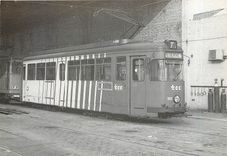 CPM Gros plan sur le Mongy Tramway simple Duwag 362 au depot de Marcq en Baroeul