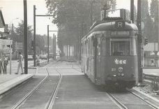 CPM Gros plan sur le Mongy Tramway articule Duwag 377 Station Croise Laroche a Marcq en Baroeul