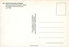 CPM Gros plan sur le Mongy Tramway articule Duwag 375 Station Brossolette a Marc en Baroeul