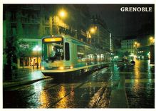 CPM Grenoble Isere Le Tramway Place Felix Poulat 