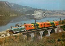 CPM Ferrovia Adriatico Sangritana The coloured Valley Train runs along the Bomba Lake 