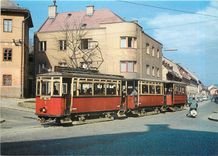 CPM Klagenfurter Strassenbahn Motorwagen 9 mit den Anganwagen 58 und 52 