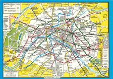 CPM Paris Le Plan du Metropolitain 