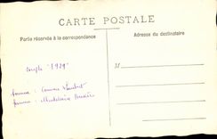 CPA Real photo Couple Tennis 1929 Madeleine Busiere Lambert