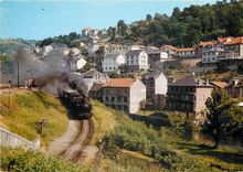 CPM Train vapeur voyageur longeant la ligne SNCF de Clermont au depart de Tulle