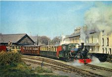 CPM A Festiniog Railway train leaving Harbour Station