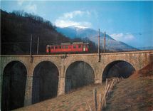 CPM Soleil couchant sur le viaduc du ruisseau de Vaulx. Le Gonest.