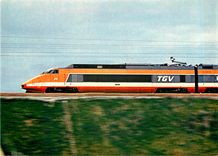 CPM TGV Paris Sud-Est une motrice de la rame TGV N.24