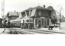 CPM Laussane-Echallens-Bercher G 3/3 8 SLM 2095/1908 CFe 4/4 22 SWS/SAAS/1935 au debut de l'electrif