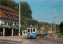 CPM Ancienne rame 13-61-23 de la B.T.B. a Flueh en Juillet 1984