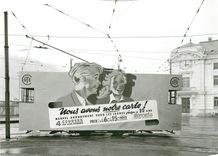 CPM Geneve depot de la Jonction voiture reclame vers 1945