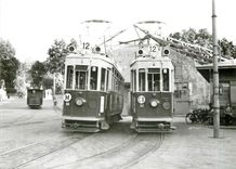 CPM Carouge place du Rondeau Ce 4/4 No.66 et 62 vers 1952