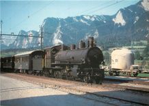 CPM G 4/5 107 en tete d'un special a Untervaz 17.6.1966