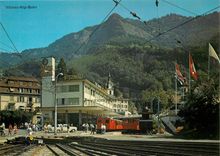 CPM Vitznau-Rigi-Bahn (rechts: Erste Dampflokomotive)