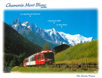 CPM Le petit train de St Gervais Le Fayet a Valllorcine face au massif du Mont Blanc