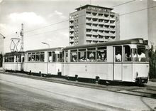 CPM Jahre StraBenbahn Jena an der Haltestelle Emil Hollein Platz 1971