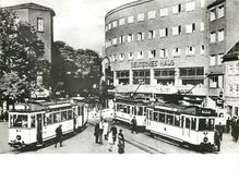 CPM Jahre StraBenbahn Jena Der Holzmarkt zentrale Umsteigestelle 1940