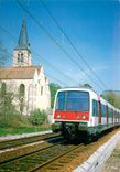 CPM Palaiseau le RER & l'église St Martin le 5 octobre 1985
