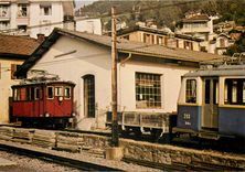 CPM Locomotive MGI et automotrice GN pour la pousse de wagons de marchandises Glion