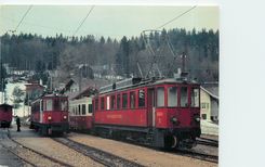 CPM In der Station St Cergue stehen am 14/2/1982