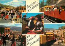 CPM Groupe folklorique catalon sur le petit train Sang et Or