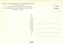 CPM Rame automotrice électrique en essai au passage à Massy Palaiseau 25 juillet 1980