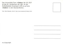 CPM Das universistats tram Cobra Sondertram der VBZ an der Endhaltestelle hirzenbach trifft es auf e