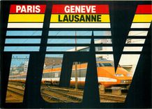 CPM Train à grande vitesse Paris Geneve Lausanne