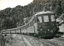 CPM Train navette automotrice Bfe avec voiture de commande Abt